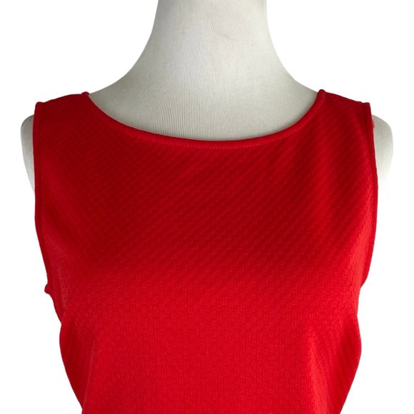 YOUARENOTALONE by H&M Dress Size Large Red Pullover Knit Deep V Back Bow Short - Picture 6 of 6
